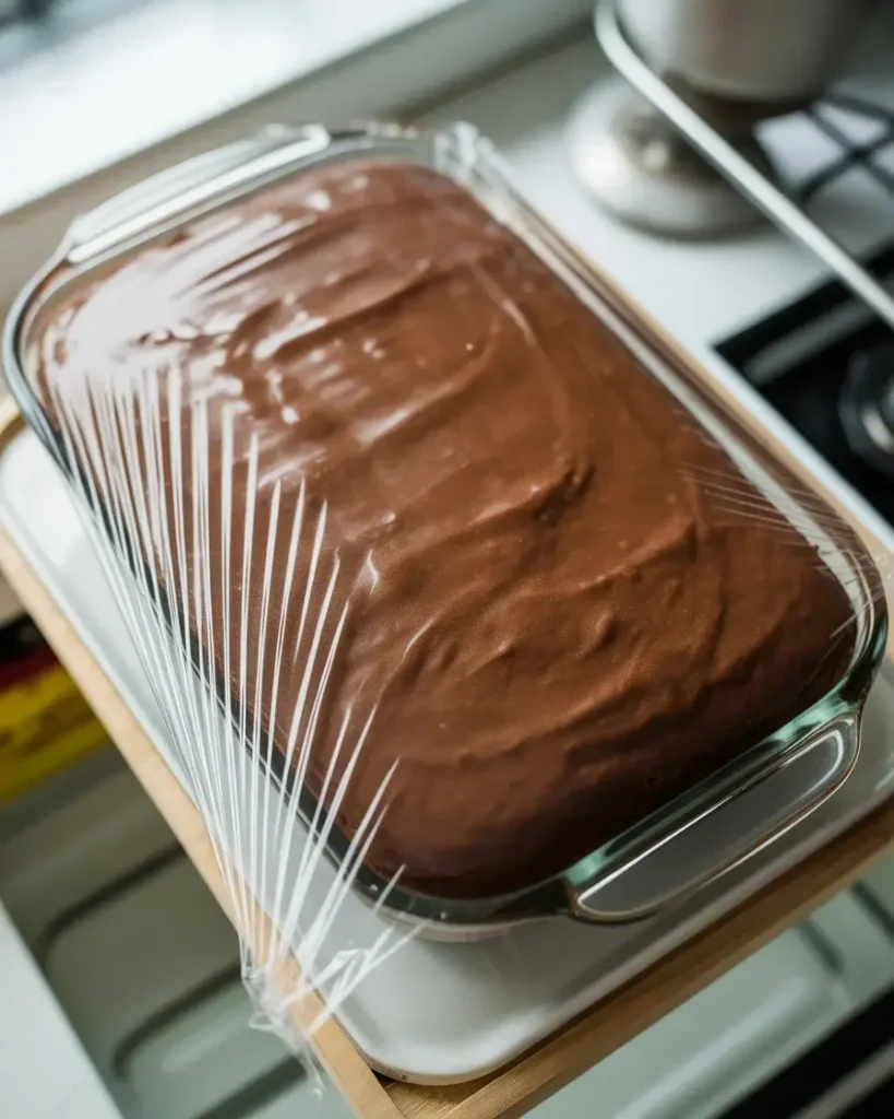 Cover and refrigerate the soaked cake for 4 hours to overnight