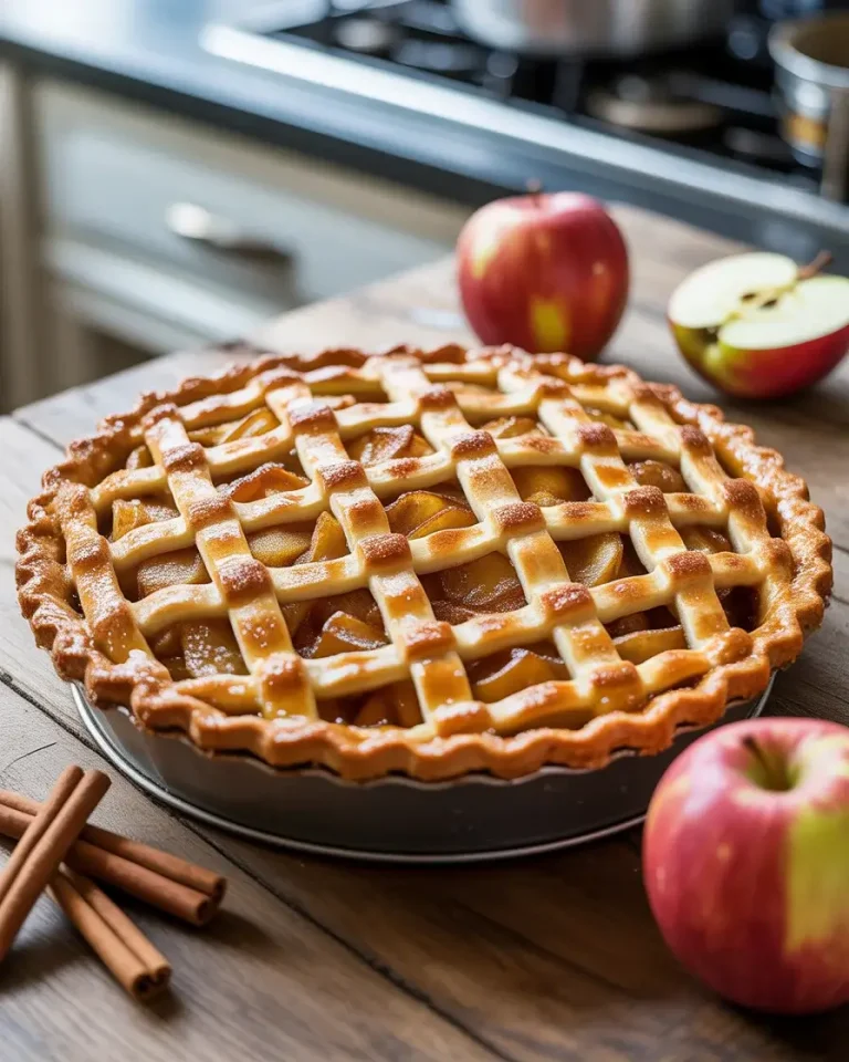 Enchanted apple pie with sparkling lattice crust perfect for fall gatherings