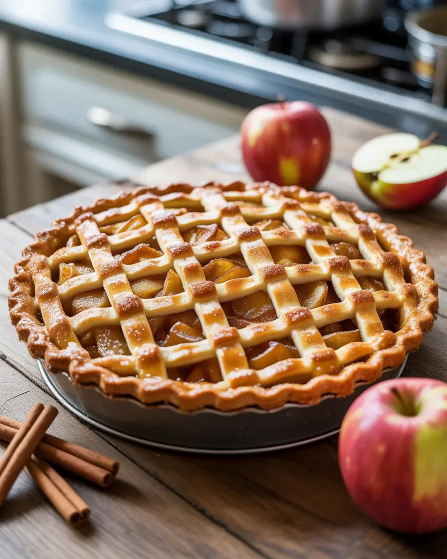 Enchanted apple pie with sparkling lattice crust perfect for fall gatherings