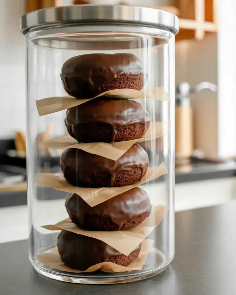 Proper storage in an airtight container keeps donuts fresh for up to three days