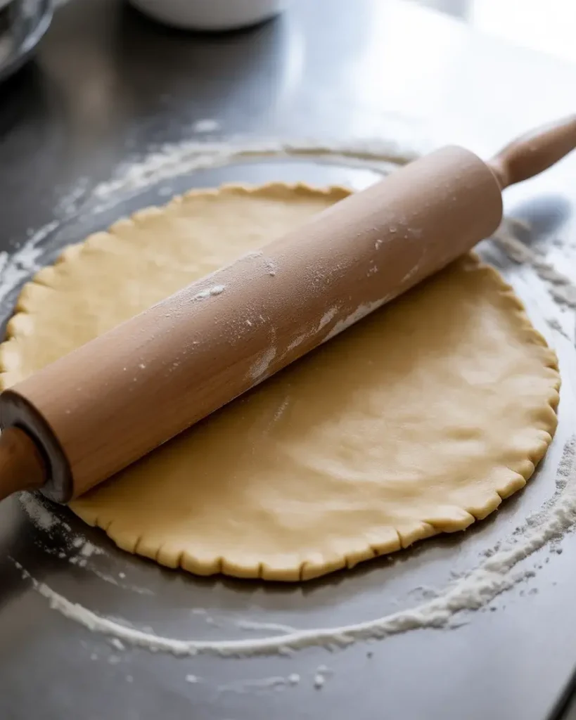 Rolling dough to perfect ⅛-inch thickness for a flaky bottom crust