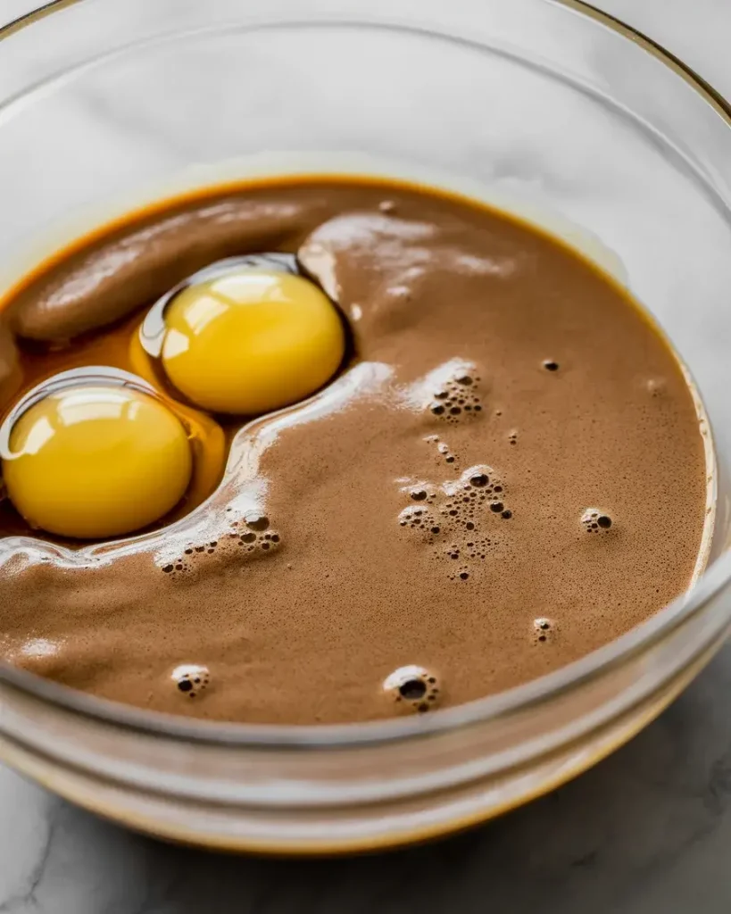  Smooth wet ingredients create the base for incredibly moist chocolate donuts