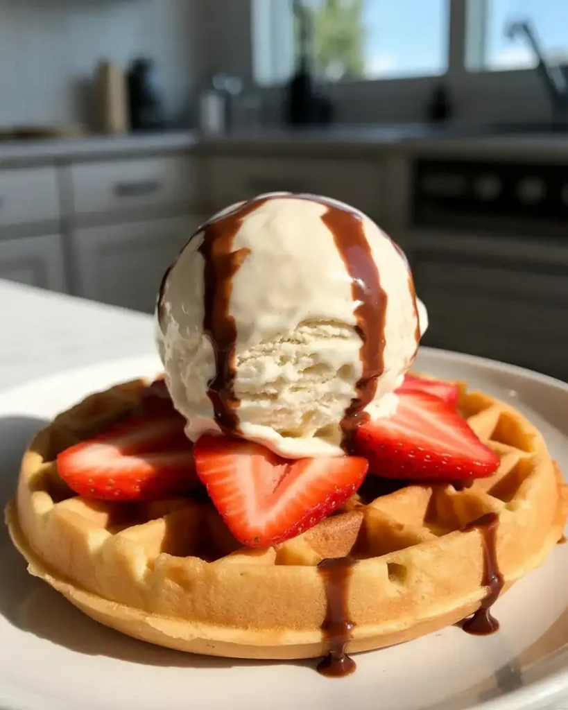 Cookie Dough in a Waffle