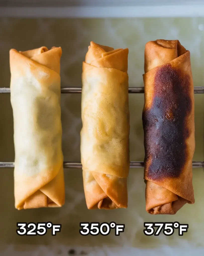 Temperature comparison showing perfect 350°F results versus too hot or too cold