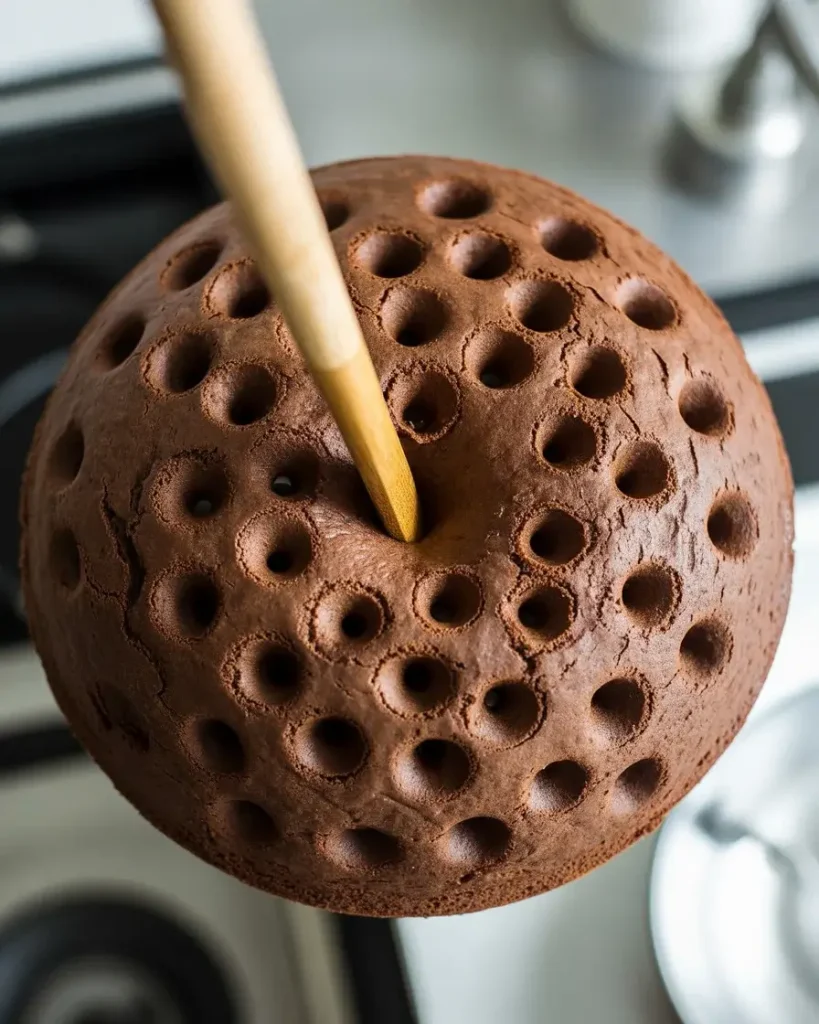 Evenly spaced poke holes ready for the espresso mocha infusion