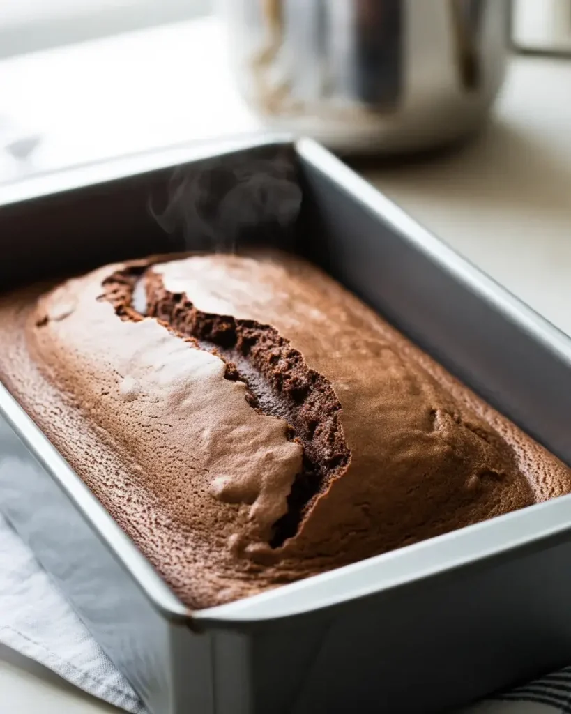 Perfectly baked chocolate cake cooling before creating espresso-filled poke holes