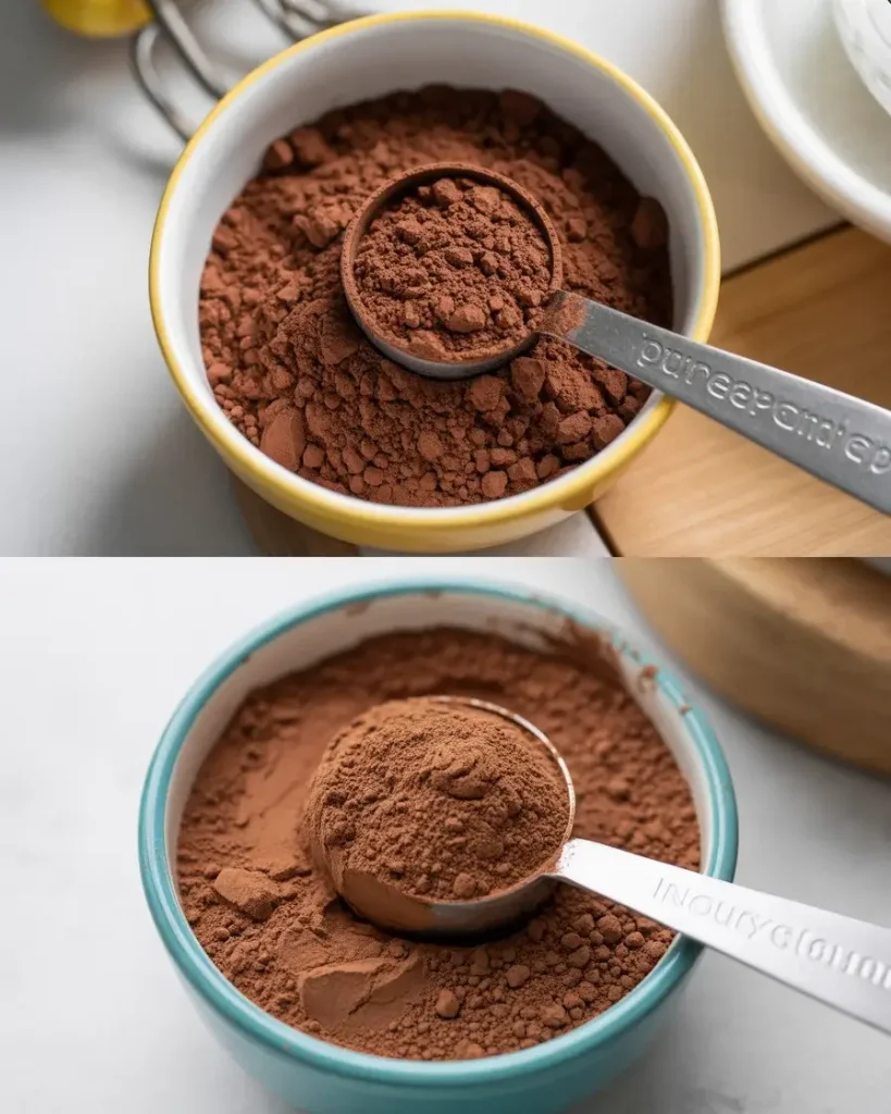 Comparing Dutch-process and natural cocoa powder for mocha poke cake