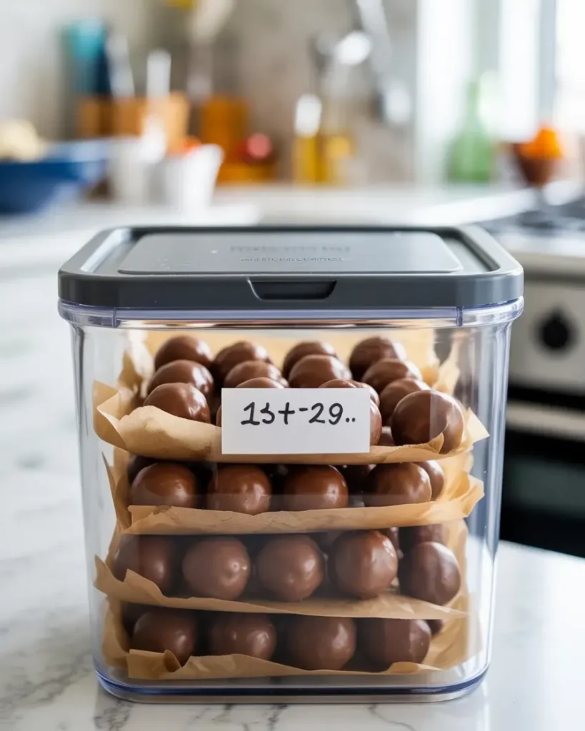 Freezing Butterfinger balls in layers for up to 3 months of perfect storage