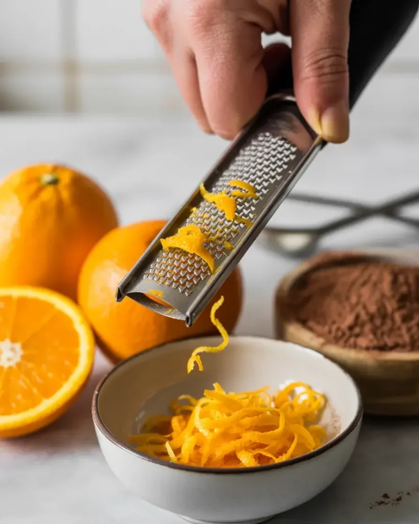 Fresh orange zest adds natural citrus oils without overpowering