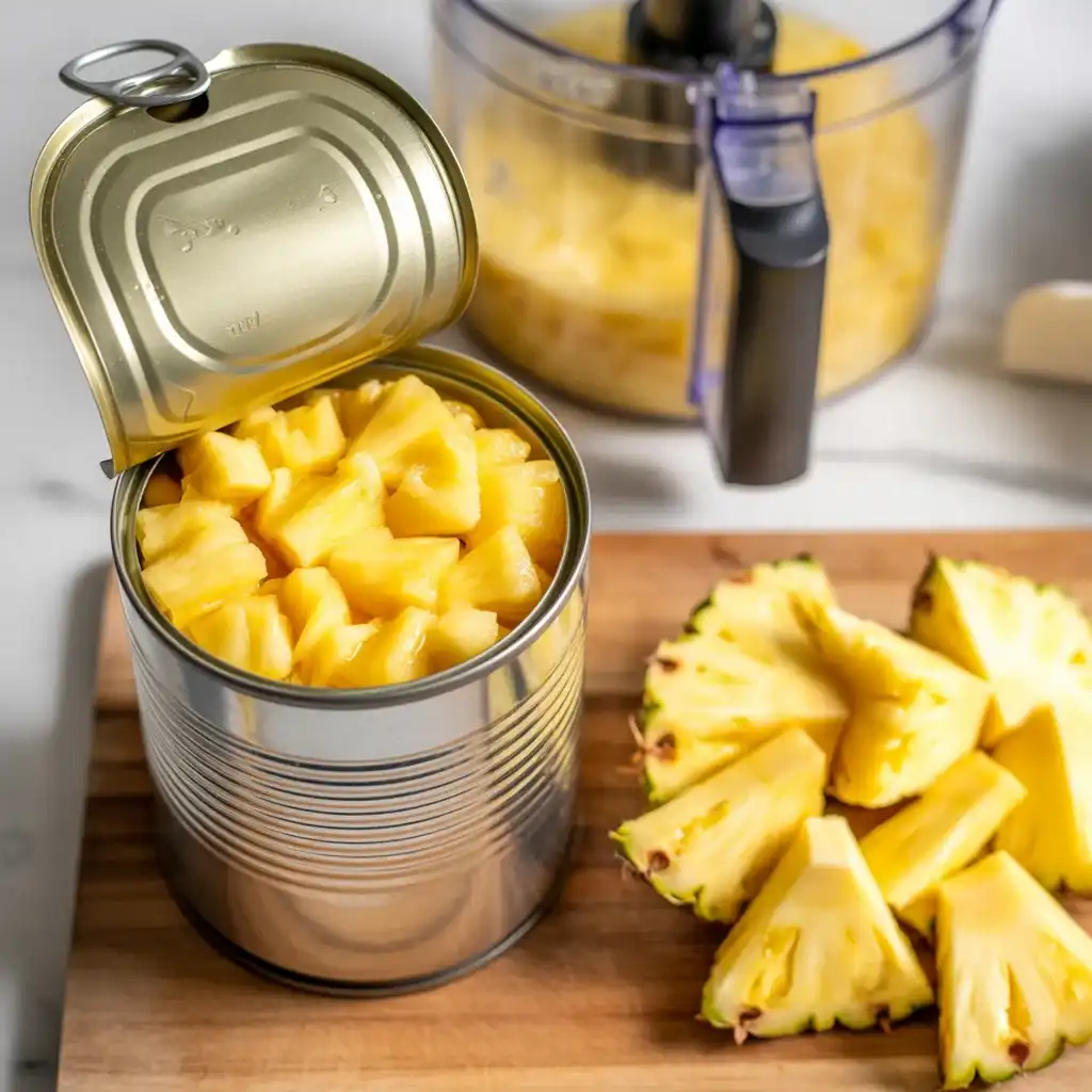 Canned crushed pineapple provides more consistent results than fresh for baking