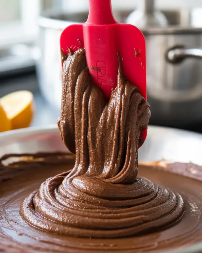 Gently folding to avoid overmixing while combining ingredients