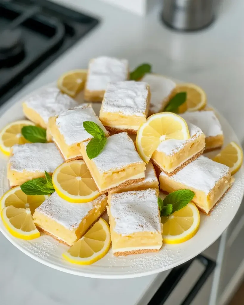 Arrange bars on serving platter with fresh garnish for party presentation
