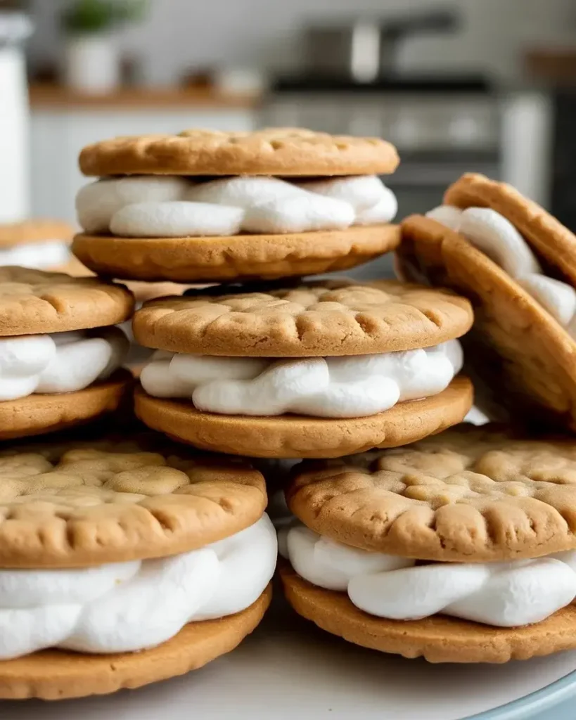 Assembling crème pies with generous marshmallow filling between soft cookies