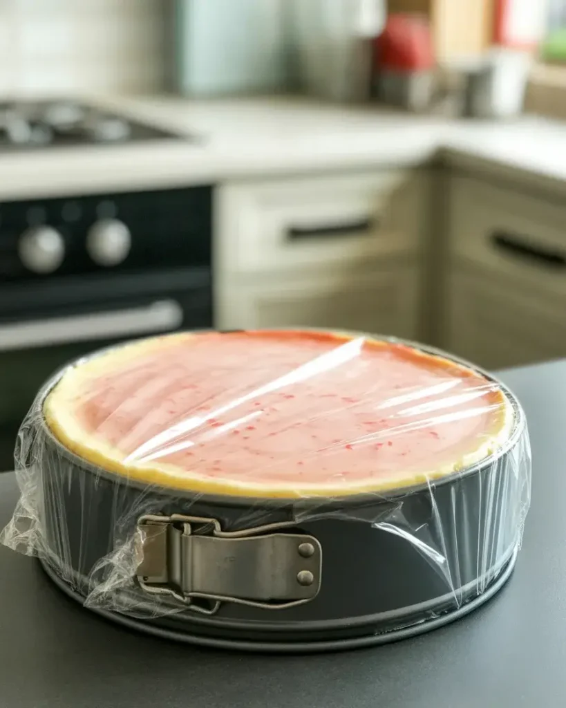 Chill cheesecake for at least 6 hours until completely firm and set