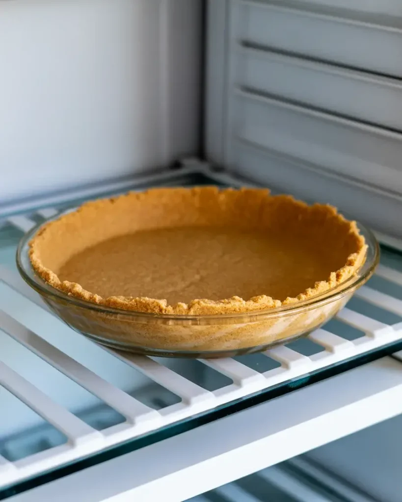 Chilling the crust for 20 minutes firms it up perfectly before adding the creamy filling