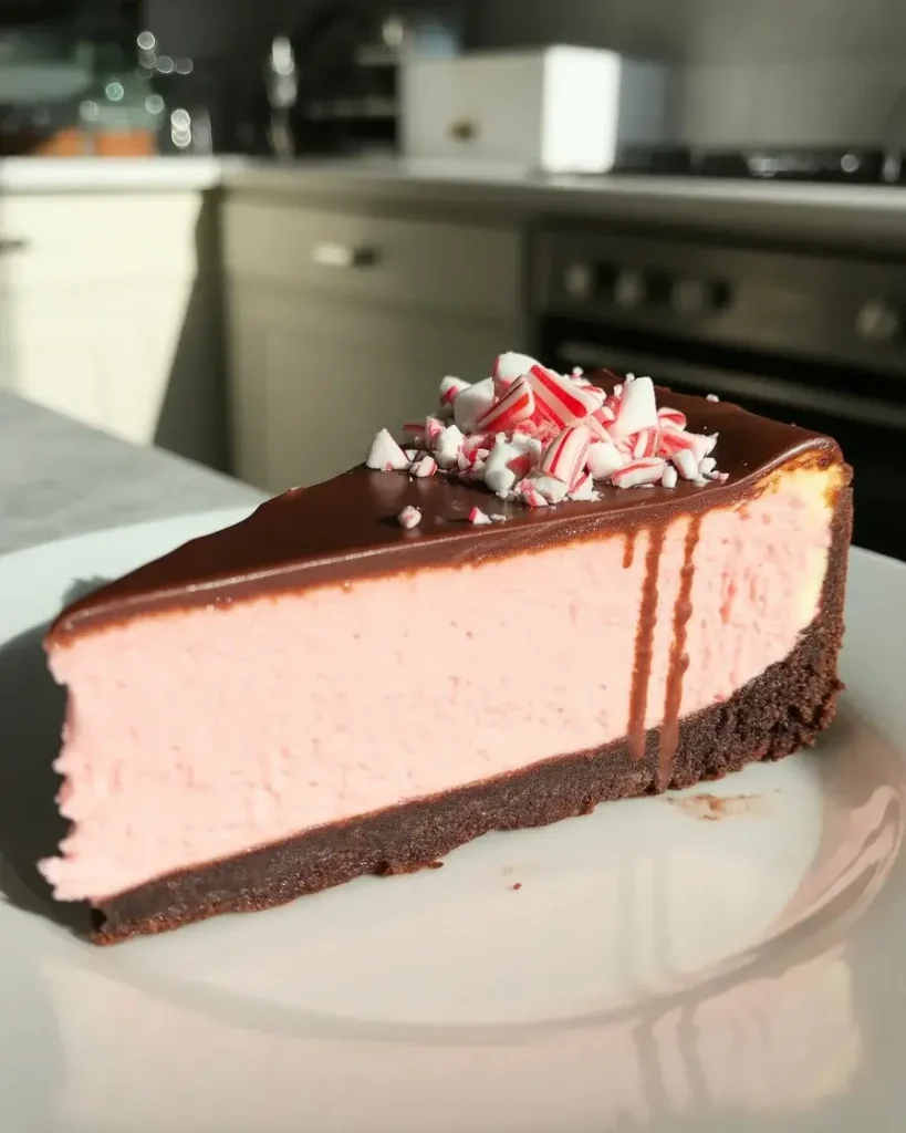 Clean slices reveal beautiful layers of chocolate, peppermint cream, and ganache