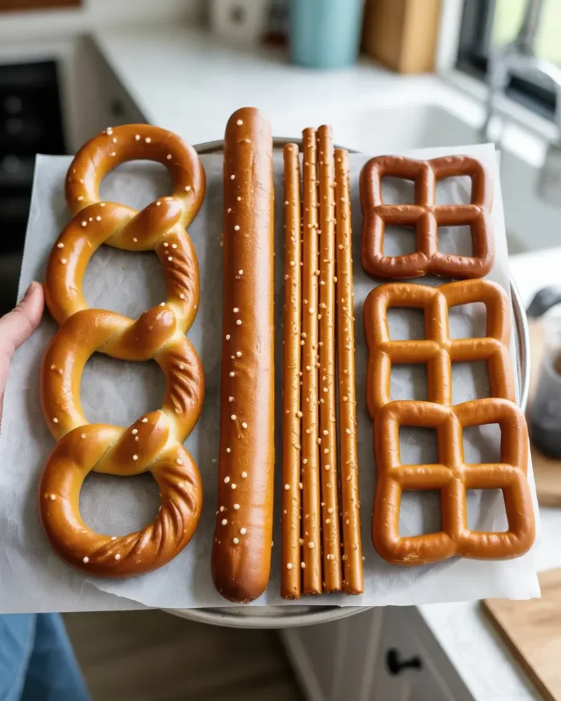 Comparing pretzel twist, rod, and square shapes for this recipe
