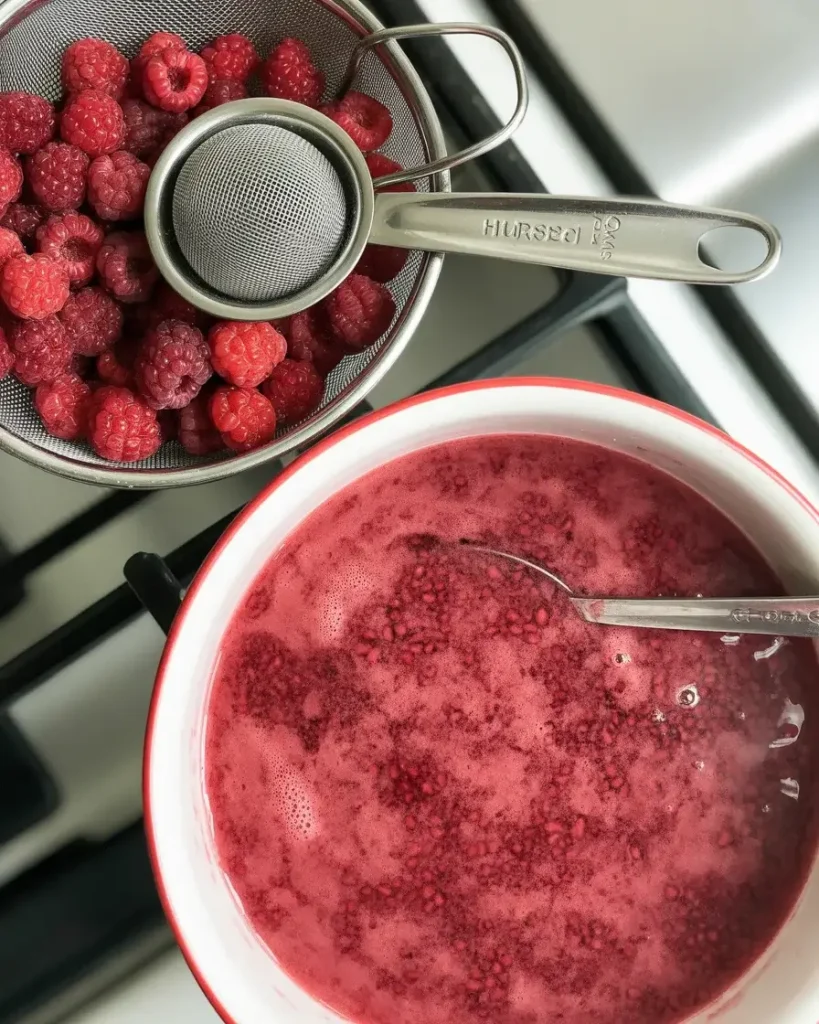 Frozen raspberries work perfectly when thawed and drained properlyFrozen raspberries work perfectly when thawed and drained properly