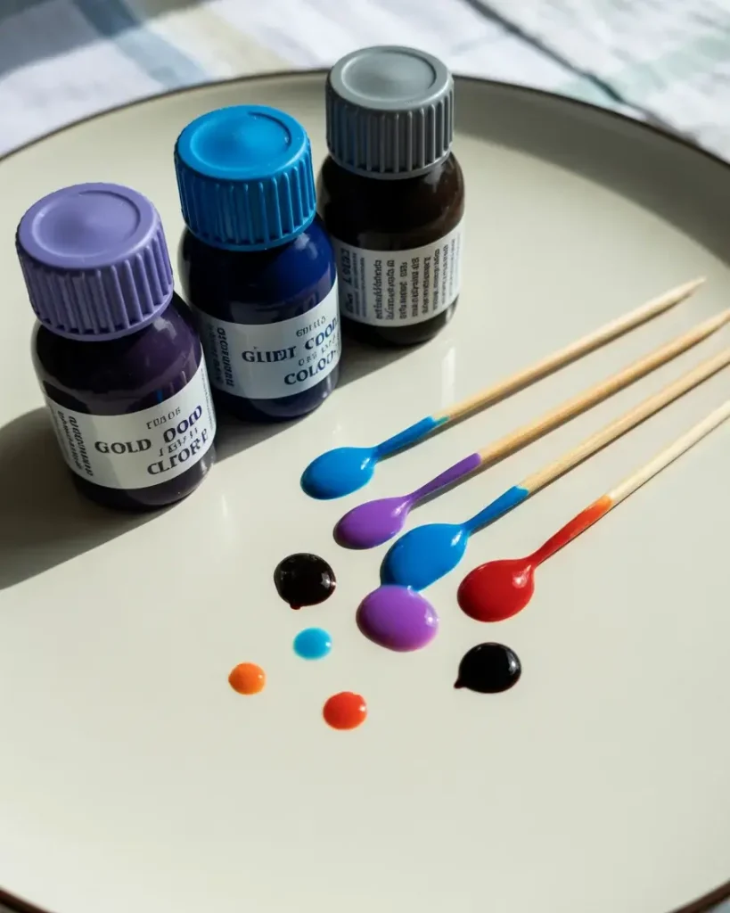 Gel food coloring creates vibrant galaxy colors without thinning the filling