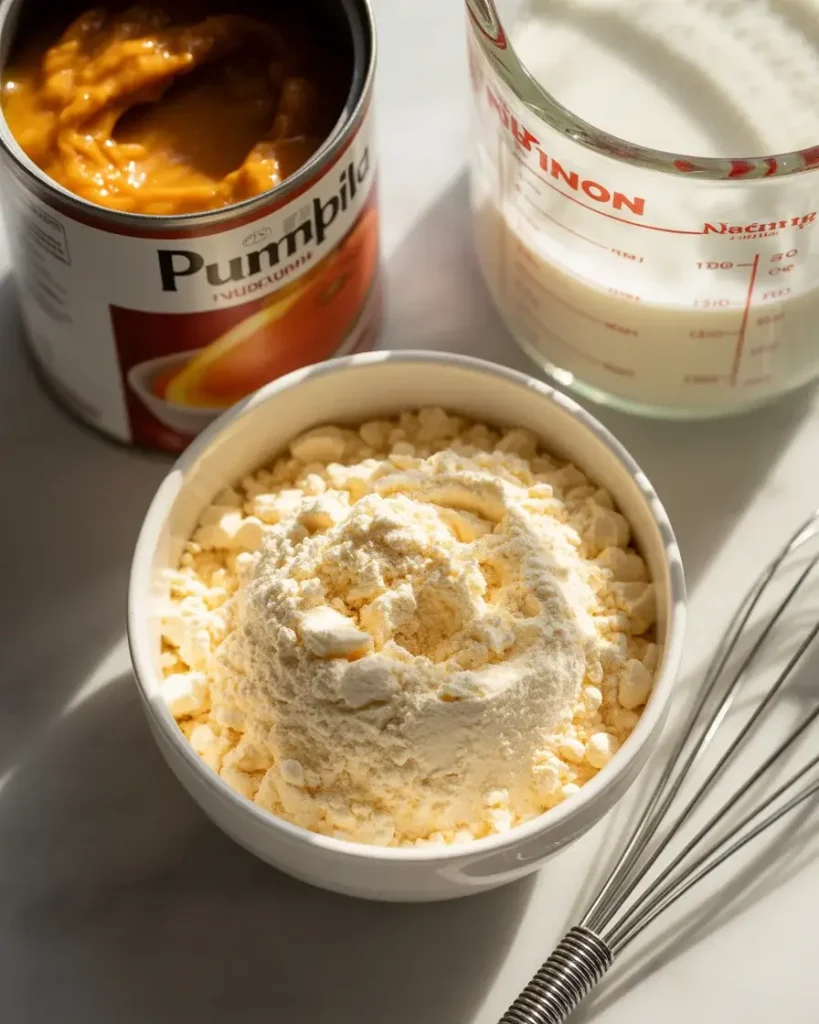 Instant pudding mix thickens pumpkin layer without heat that would melt other layers