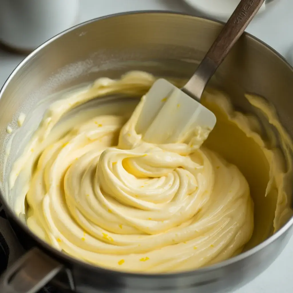 Lemon cream cheese frosting should be smooth, creamy, and hold soft peaks