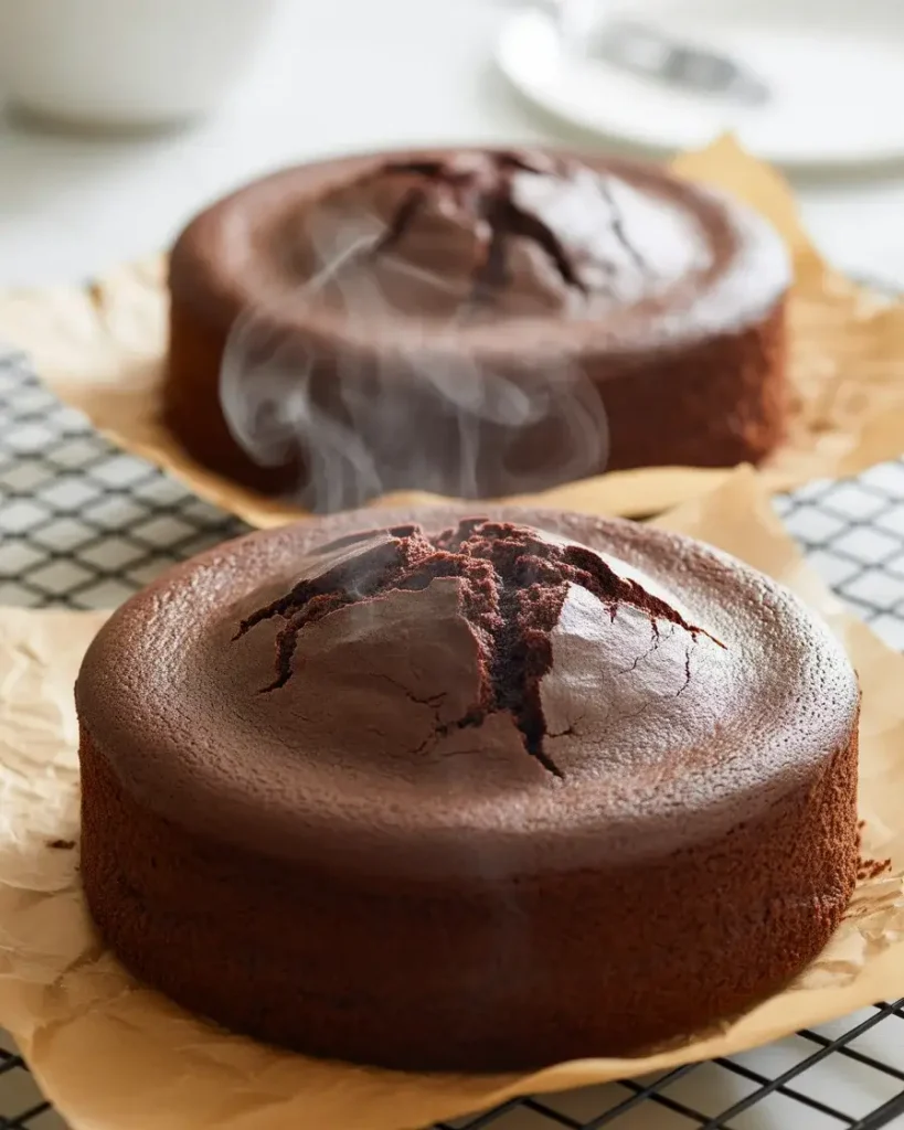 Matte tops and pulled edges signal perfectly baked dark chocolate layers