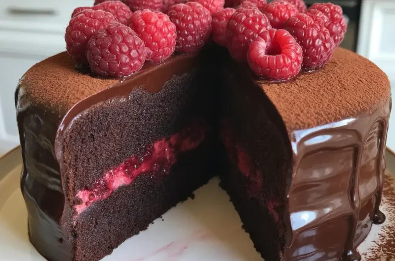 Midnight Raspberry Cake: A Decadent Dark Chocolate Dessert