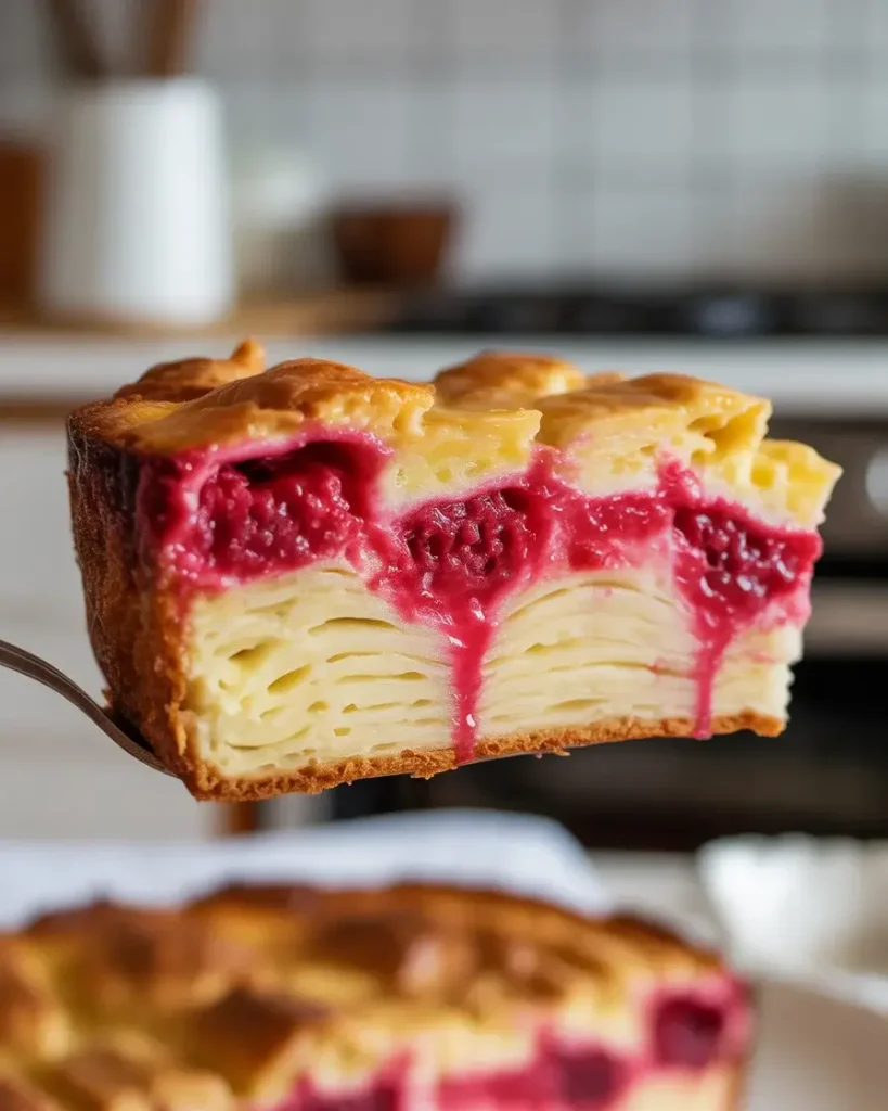 Perfect layers showing no soggy bottom with proper technique