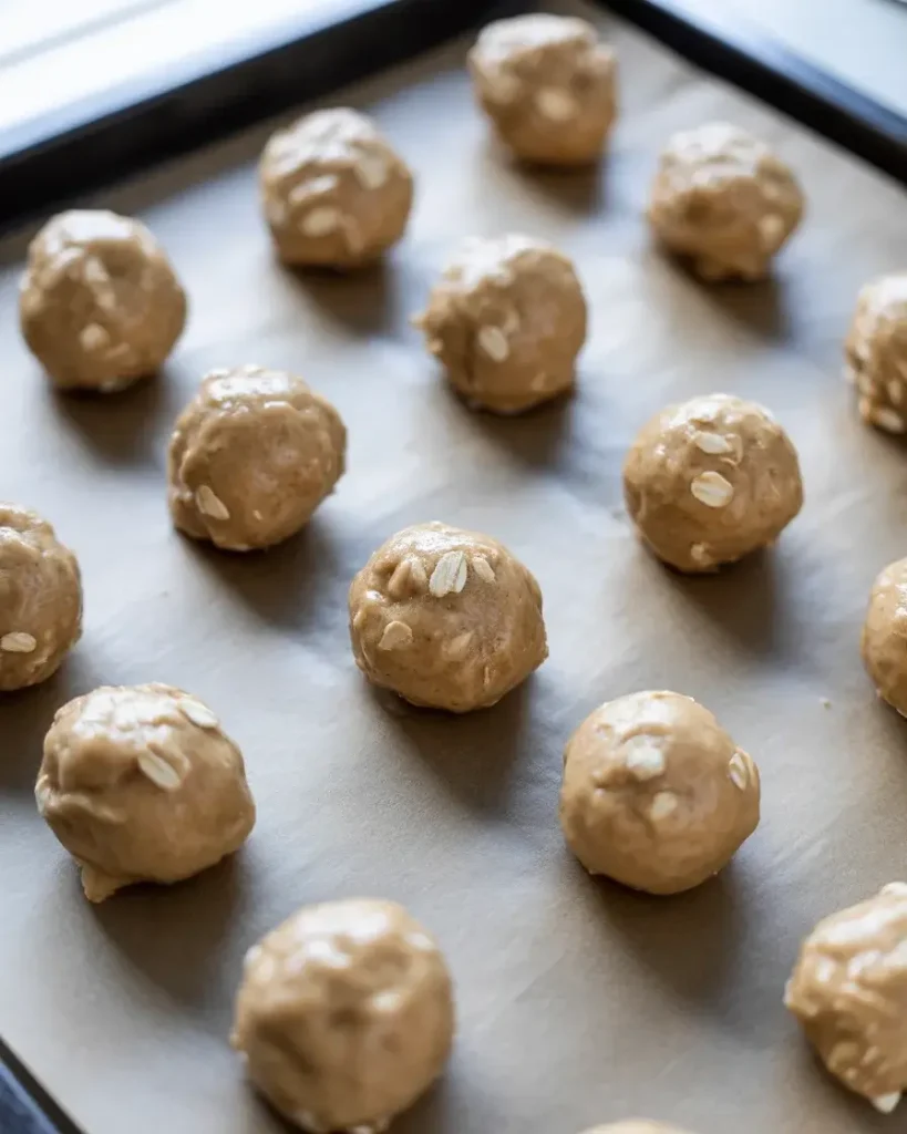  Portioned and chilled cookie dough ready for baking into soft cookies