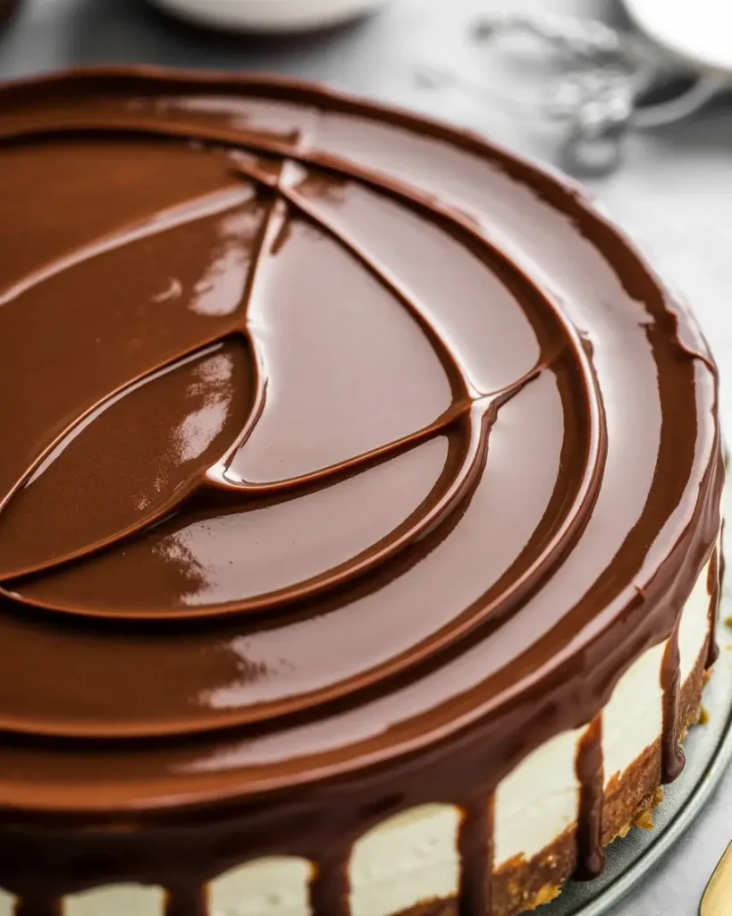 Proper temperature control creates a smooth, crack-free ganache topping layer