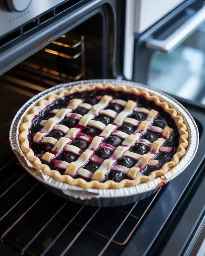 Protecting crust edges while berry filling bubbles and thickens perfectly
