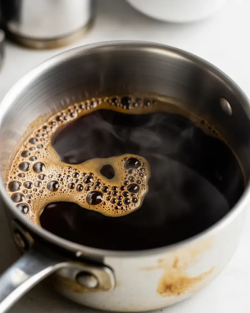 Reducing espresso to concentrate the coffee flavor for deeper taste