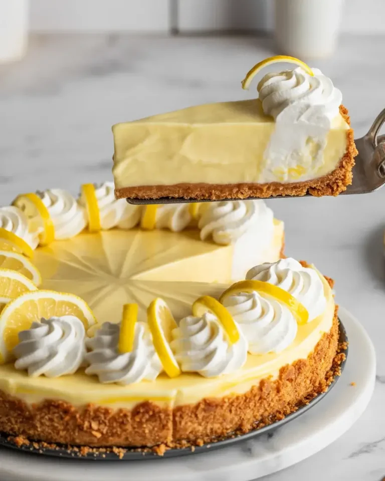 Silky lemon mascarpone dream pie with whipped cream and lemon garnish, the ultimate no-bake summer dessert
