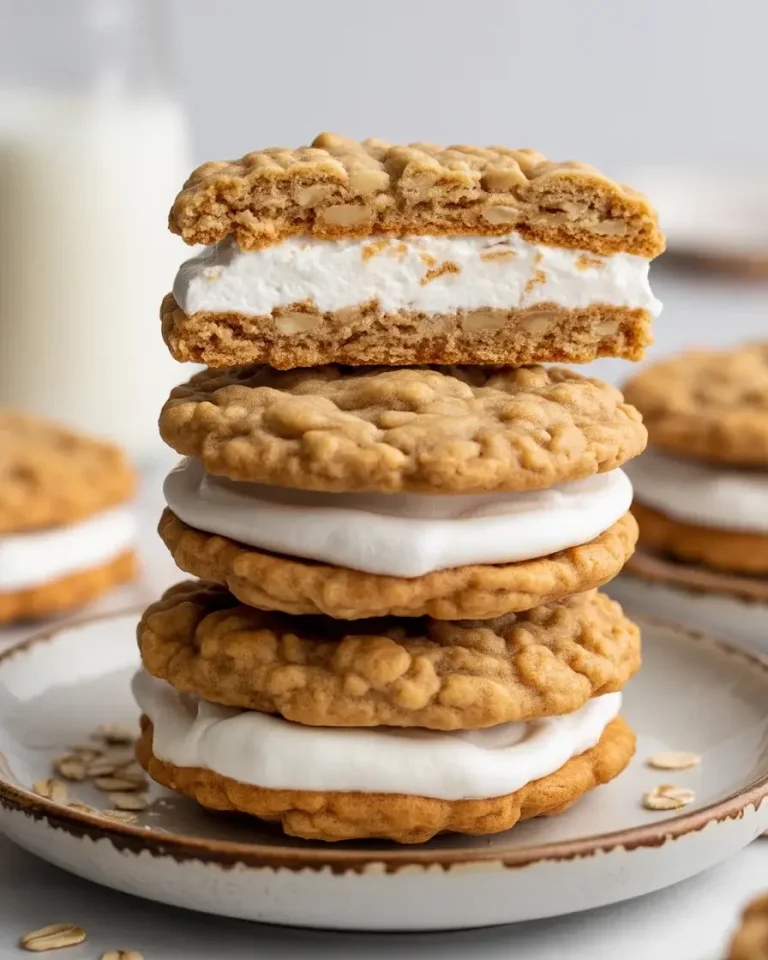 Soft homemade oatmeal crème pies with fluffy marshmallow filling beat store-bought