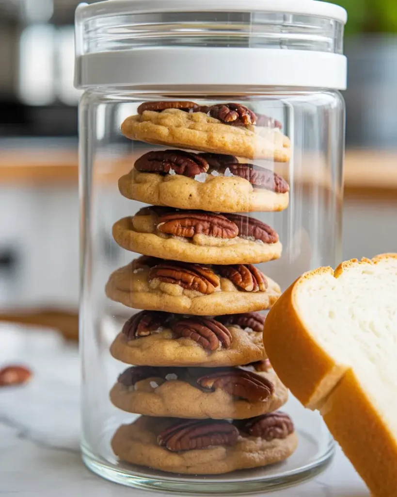 Storing cookies in an airtight container with bread to maintain softness
