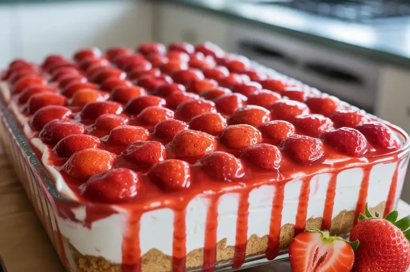 Strawberry Cream Cheese Delight: The Perfect No-Bake Summer Dessert