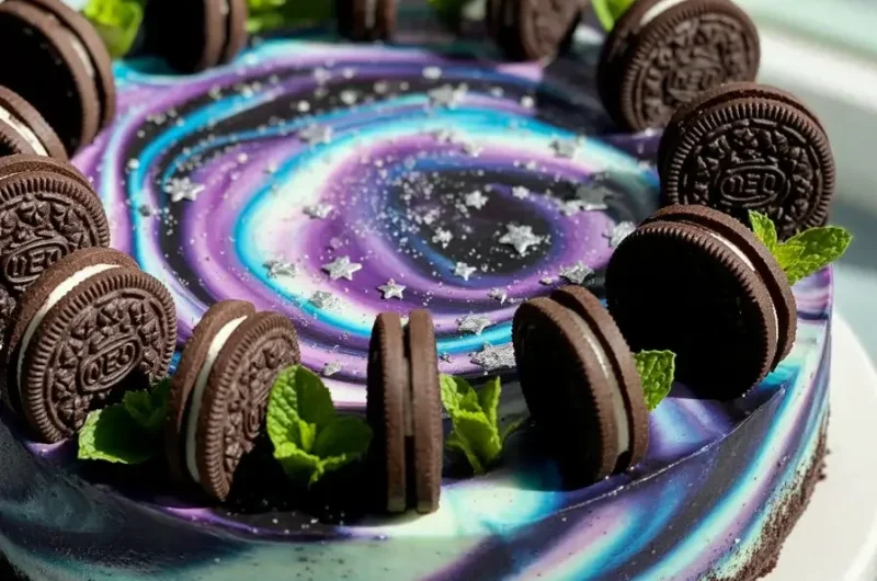 Mint Oreo Galaxy Cheesecake: A Cosmic Dessert That's Out of This World