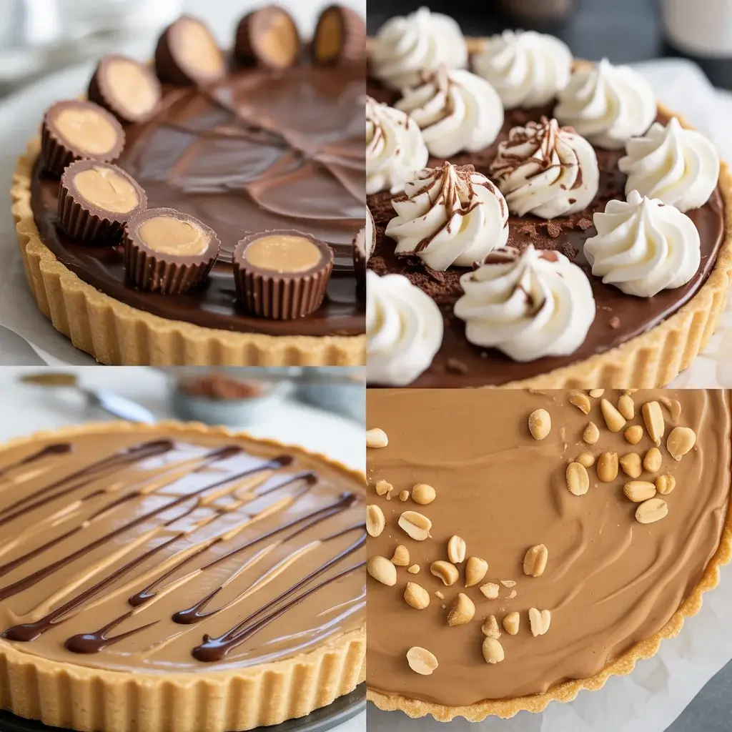 Three alternative topping ideas for customizing your peanut butter tart