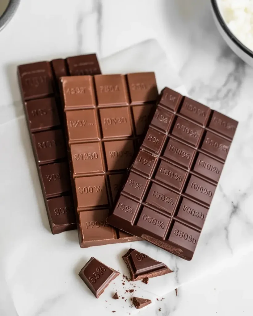 Use 68-72% dark chocolate for ganache - the sweet spot for flavor and smooth texture