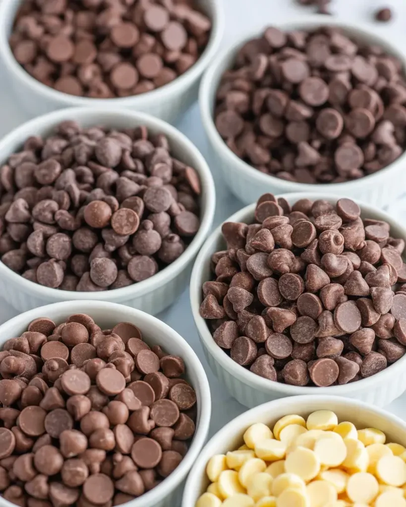 Various chocolate chip options for customizing pumpkin bread