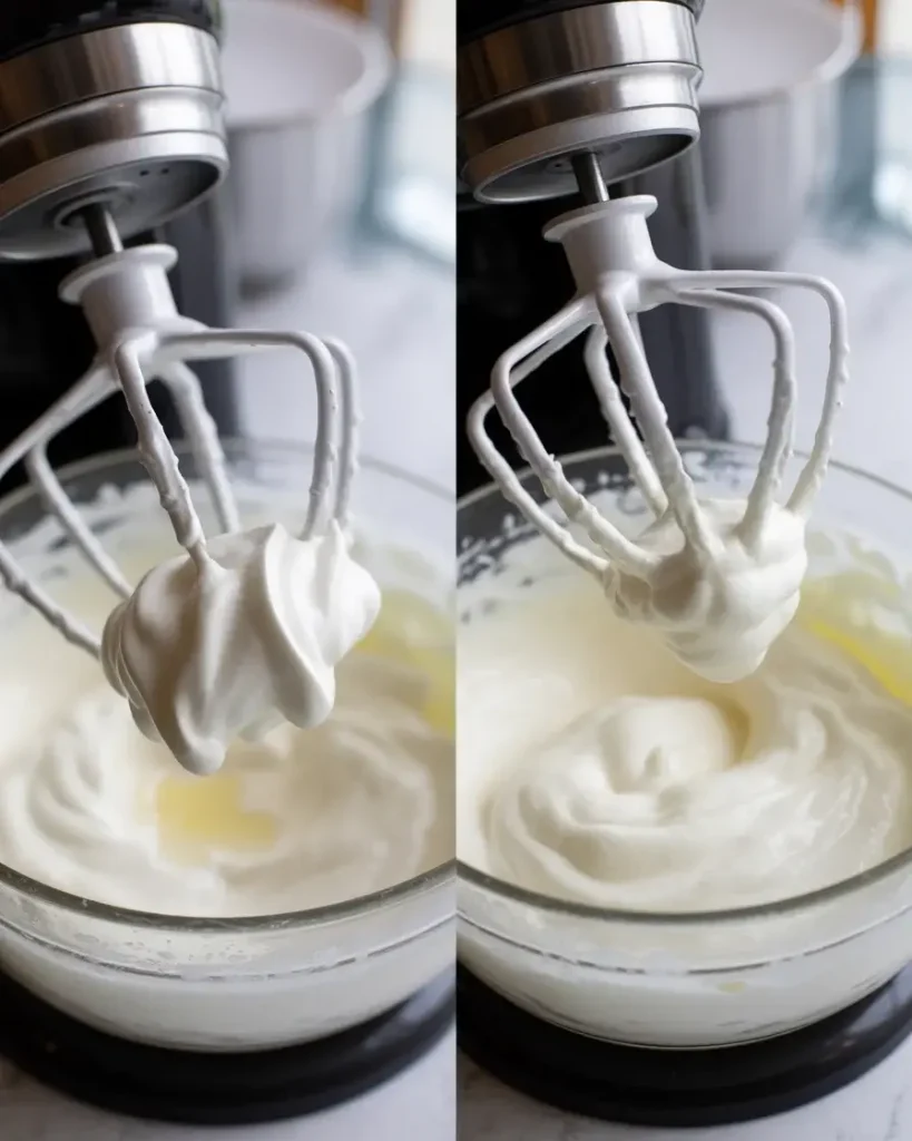  Whip cream to stiff peaks that stand straight up for proper cheesecake texture