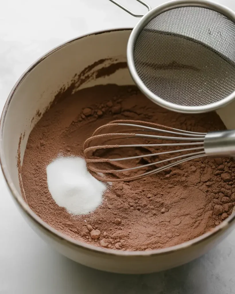 Whisk dry ingredients thoroughly before adding wet - lumps now mean dense cake later
