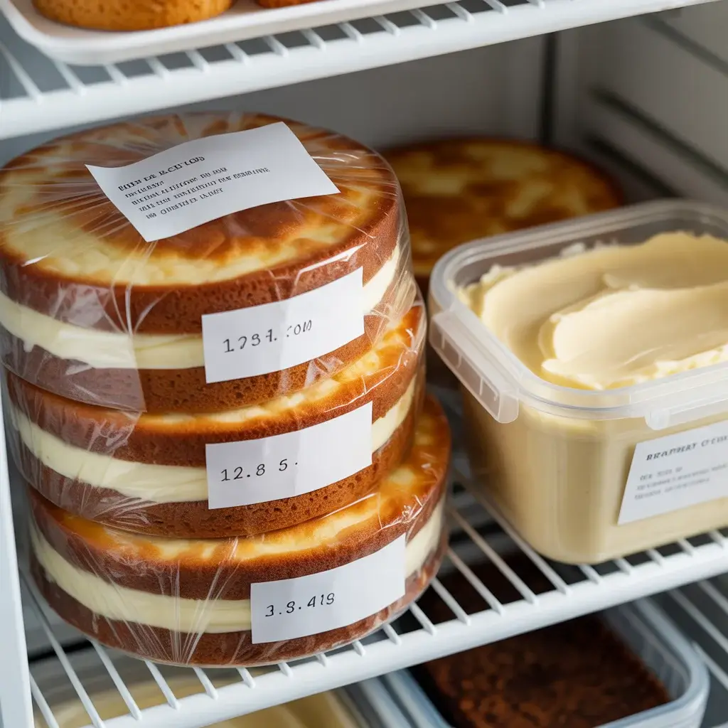 Wrap unfrosted layers tightly and refrigerate up to 2 days before assembling