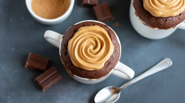 Chocolate Peanut Butter Protein Mug Cake
