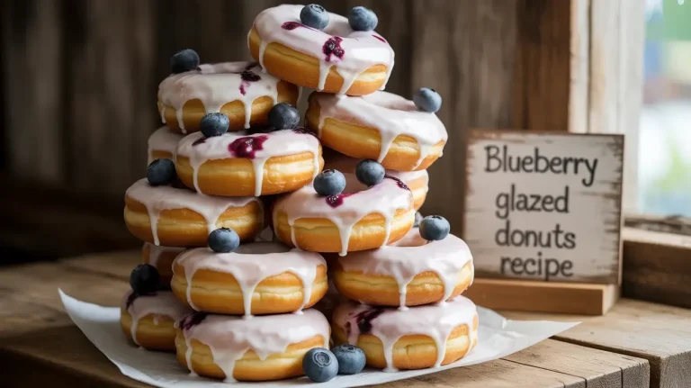 Fluffy Blueberry Glazed Donuts Recipe