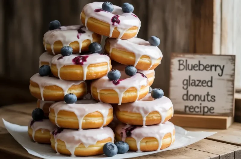 Fluffy Blueberry Glazed Donuts Recipe