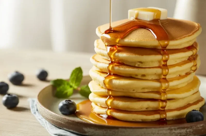Fluffy Vanilla Milk Pancakes Recipe