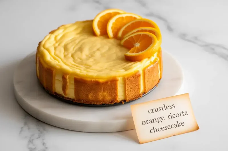 The Ultimate Crustless Orange Ricotta Cheesecake