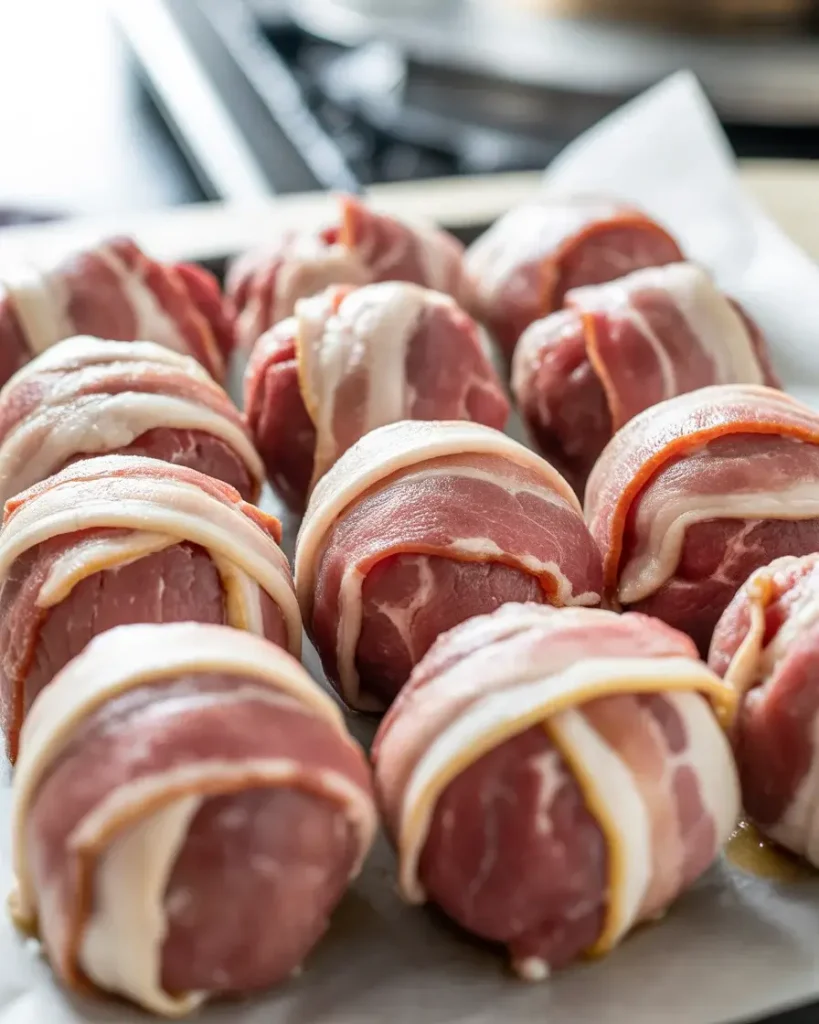  Bacon bombs sizzling on the grill with fat rendering and gorgeous grill marks forming
