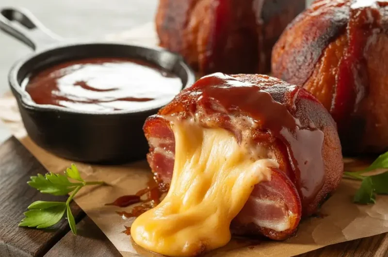 Cheddar Stuffed BBQ Bacon Bombs